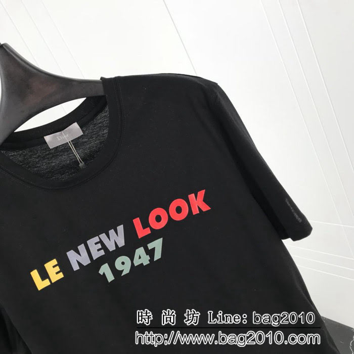 DIOR迪奧 19早春新款 彩色 Le NewLook 1947 雙股絲光棉 男款短袖 ydi1585